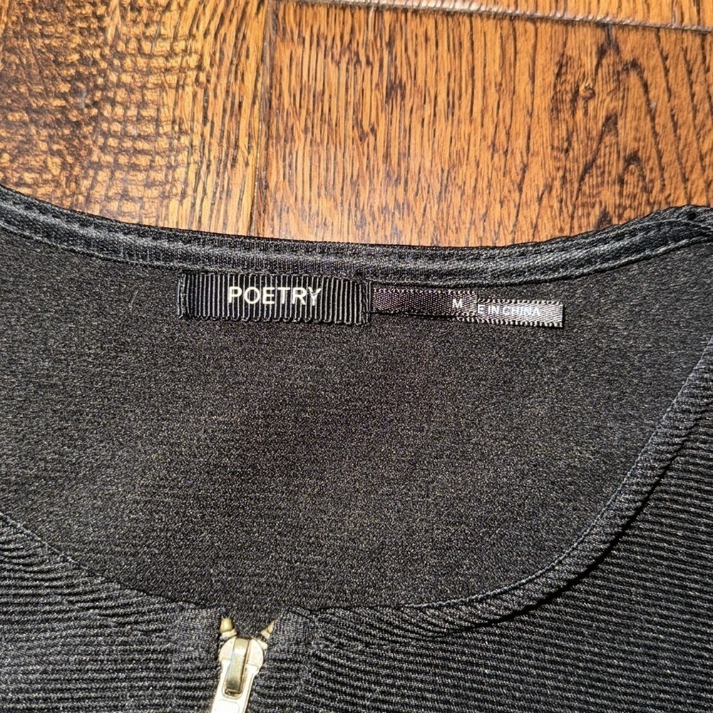 Poetry Black Ribbed Full Zip Jacket - Picture 2 of 5
